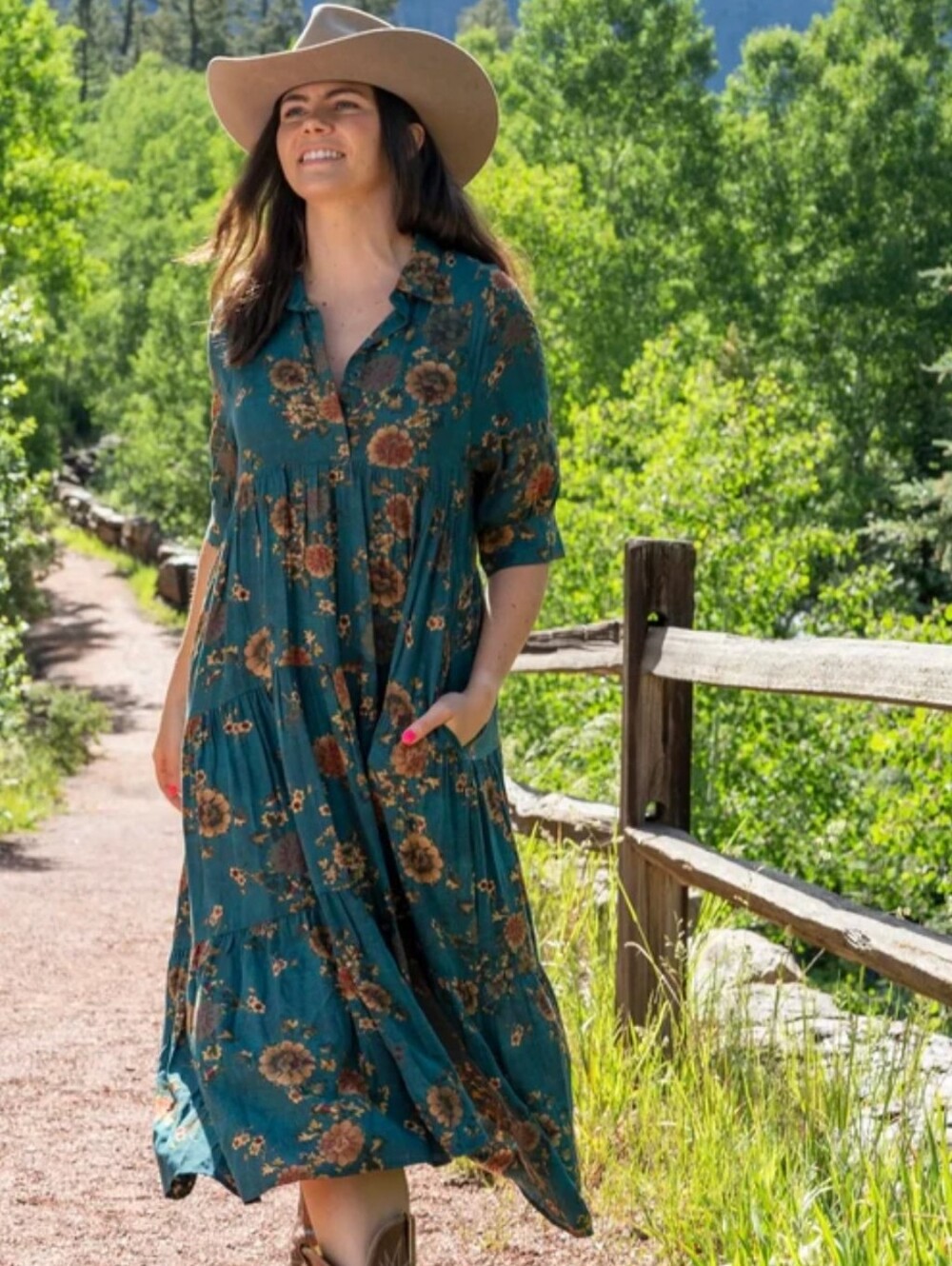 Natural Life Floral Dress Small